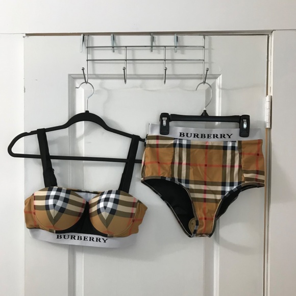 Burberry checkered 2 piece bathing suit, size large never worn - Picture 7 of 7